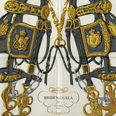 エルメス カレ90 BRIDES de GALA 式典用馬勒 スカーフ ブルー ホワイト マルチカラー シルク レディース HERMES 【中古】